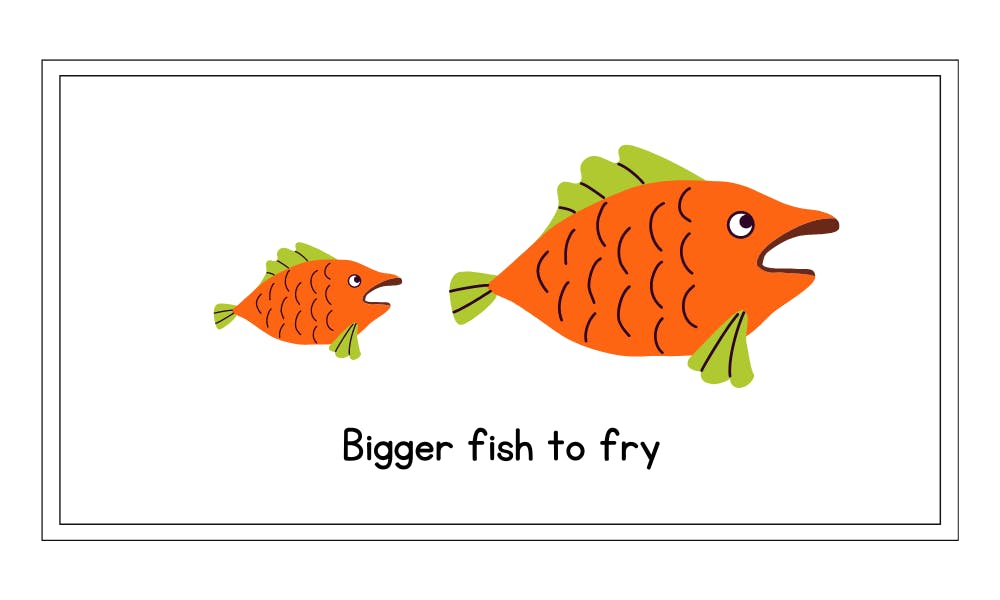 bigger fish to fry idiom example